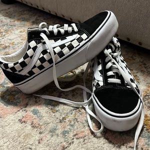 Checkered platform vans
